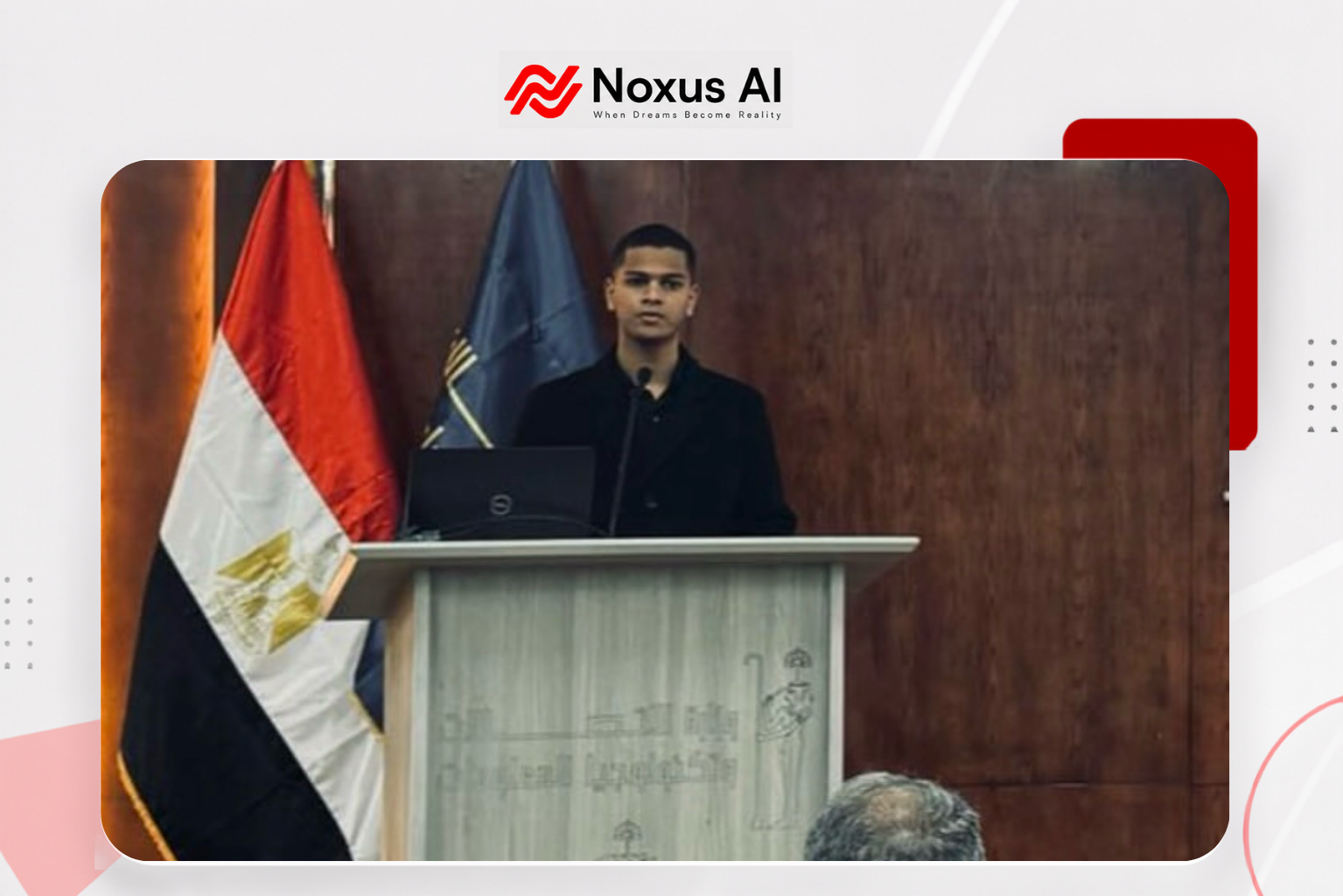 Noxus speaker presenting at an event